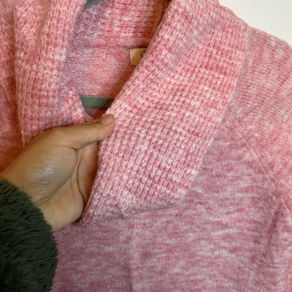 NWT Style & Co Pink Waffle Knit Cowl Neck Sweater - Picture 5 of 5